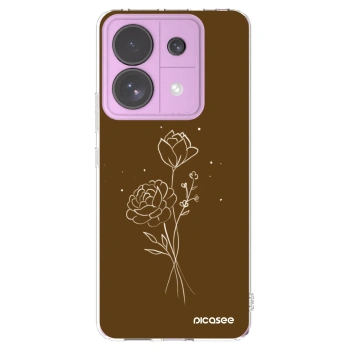 Picasee Xiaomi Redmi Note 13 Pro 5G Hülle - Transparentes Silikon - Brown flowers