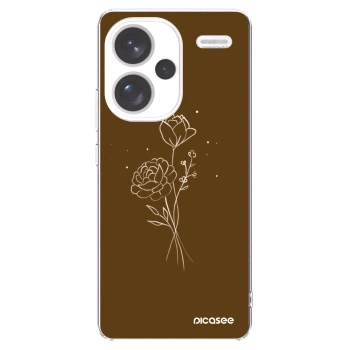 Picasee Xiaomi Redmi Note 13 Pro+ 5G Hülle - Transparentes Silikon - Brown flowers