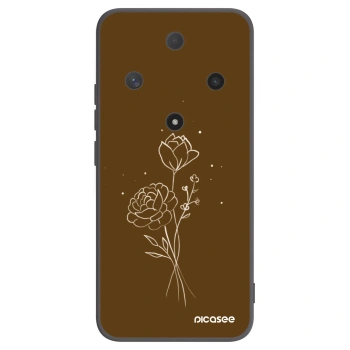 Picasee Honor Magic6 Lite 5G Hülle - Schwarzes Silikon - Brown flowers