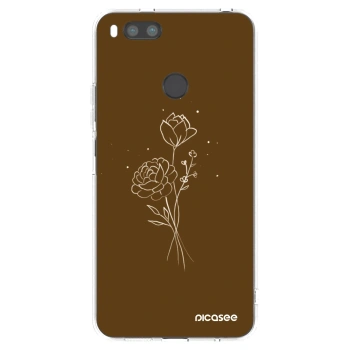 Hülle für Xiaomi Mi A1 Global - Brown flowers