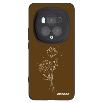 Picasee Honor Magic6 Pro Hülle - Schwarzes Silikon - Brown flowers