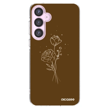 Picasee Samsung Galaxy A55 5G A556B Hülle - Transparentes Silikon - Brown flowers