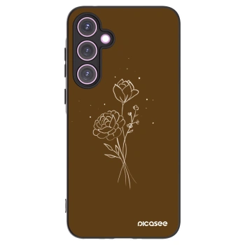 Picasee Samsung Galaxy A35 5G A356B Hülle - Schwarzes Silikon - Brown flowers