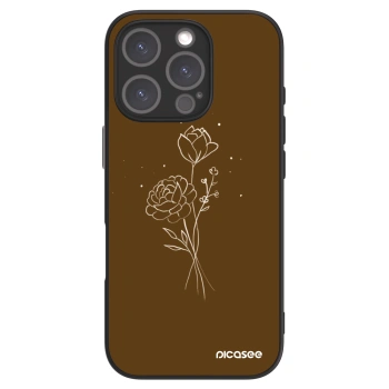 Hülle für Apple iPhone 16 Pro - Brown flowers