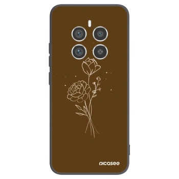 Picasee Realme 12 Pro 5G Hülle - Schwarzes Silikon - Brown flowers