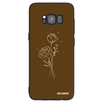 Picasee Samsung Galaxy S8 G950F Hülle - Schwarzes Silikon - Brown flowers