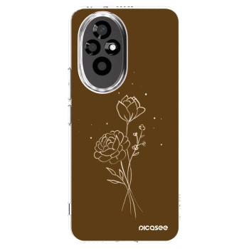 Picasee Honor 200 5G Hülle - Transparentes Silikon - Brown flowers