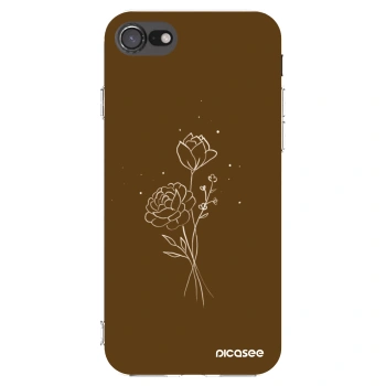 Picasee Apple iPhone 7 Hülle - Transparentes Silikon - Brown flowers
