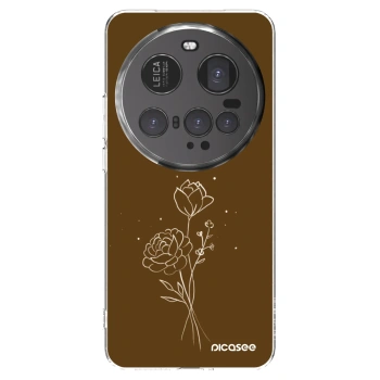 Picasee Xiaomi 15 Ultra Hülle - Transparentes Silikon - Brown flowers