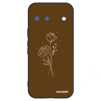Picasee Google Pixel 9 Hülle - Schwarzes Silikon - Brown flowers