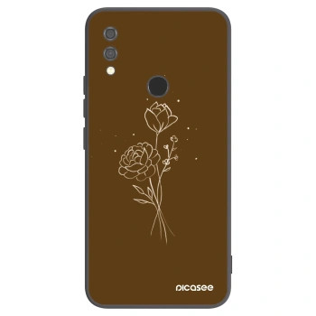 Picasee Xiaomi Redmi Note 7 Hülle - Schwarzes Silikon - Brown flowers