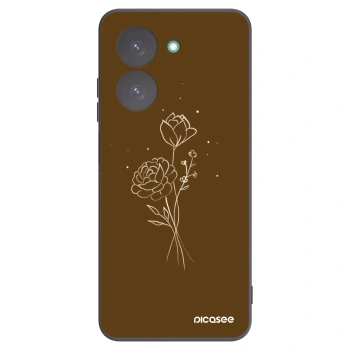 Picasee Xiaomi Redmi A5 Hülle - Schwarzes Silikon - Brown flowers