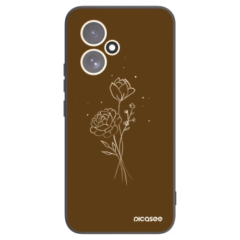 Picasee Honor 400 5G Hülle - Schwarzes Silikon - Brown flowers