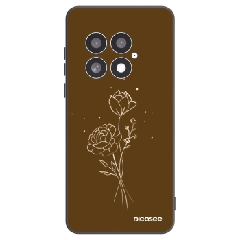 Picasee OnePlus 13 5G Hülle - Schwarzes Silikon - Brown flowers