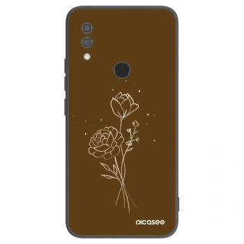 Picasee Xiaomi Redmi 7 Hülle - Schwarzes Silikon - Brown flowers