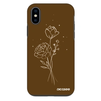 Hülle für Apple iPhone X/XS - Brown flowers