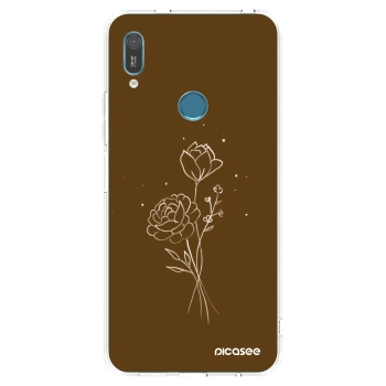 Picasee Huawei Y6 2019 Hülle - Transparentes Silikon - Brown flowers