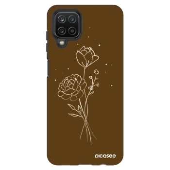 Hülle für Samsung Galaxy A12 A125F - Brown flowers