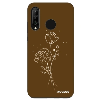 Hülle für Huawei P30 Lite - Brown flowers