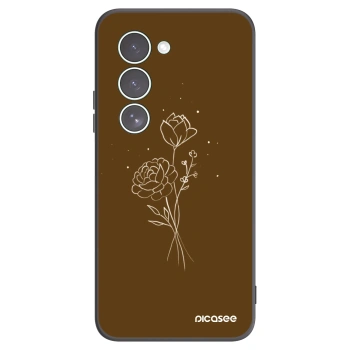 Picasee Xiaomi Redmi 15 5G Hülle - Schwarzes Silikon - Brown flowers