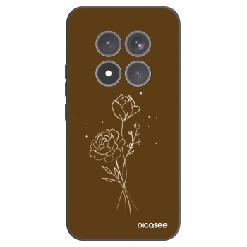 Picasee Xiaomi Redmi Note 15 Pro+ Hülle - Schwarzes Silikon - Brown flowers