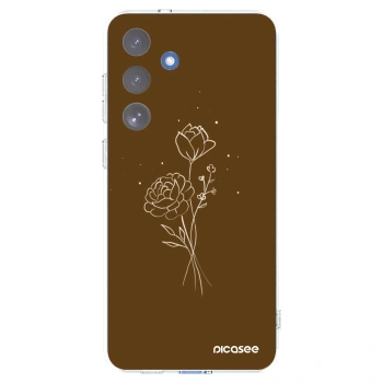 Picasee Samsung Galaxy S25 FE 5G Hülle - Transparentes Silikon - Brown flowers