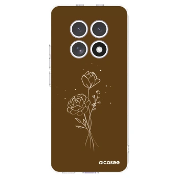 Picasee Xiaomi Redmi Note 15 Hülle - Transparentes Silikon - Brown flowers