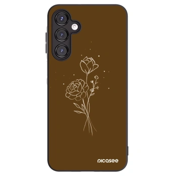 Picasee Samsung Galaxy A16 4G Hülle - Schwarzes Silikon - Brown flowers