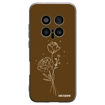 Picasee Honor Magic8 Pro 5G Hülle - Schwarzes Silikon - Brown flowers