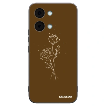 Picasee Xiaomi Poco X8 Pro Max Hülle - Schwarzes Silikon - Brown flowers