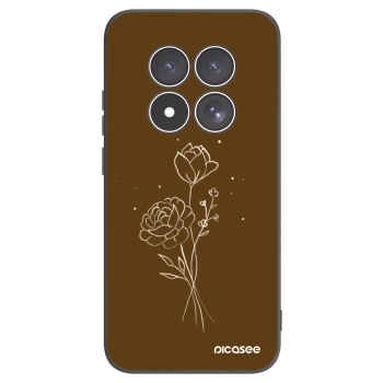 Picasee Xiaomi Redmi Note 15 Pro 5G Hülle - Schwarzes Silikon - Brown flowers