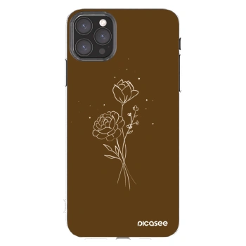 Picasee Apple iPhone 11 Pro Max Hülle - Transparentes Silikon - Brown flowers