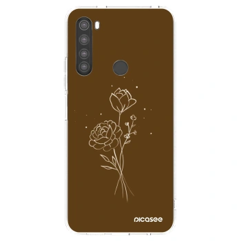 Picasee Xiaomi Redmi Note 8 Hülle - Transparentes Silikon - Brown flowers
