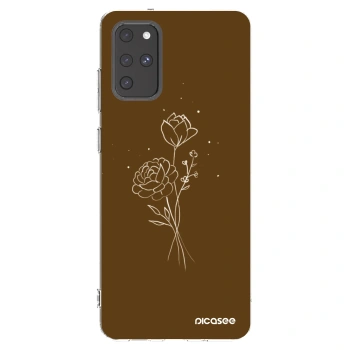 Picasee Samsung Galaxy S20+ G985F Hülle - Transparentes Silikon - Brown flowers