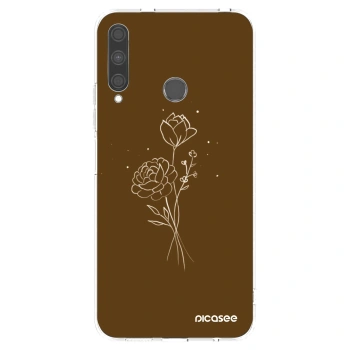 Picasee Huawei P40 Lite E Hülle - Transparentes Silikon - Brown flowers