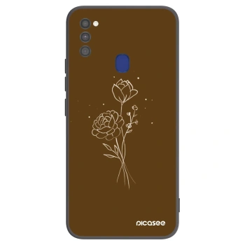 Hülle für Samsung Galaxy M21 M215F - Brown flowers