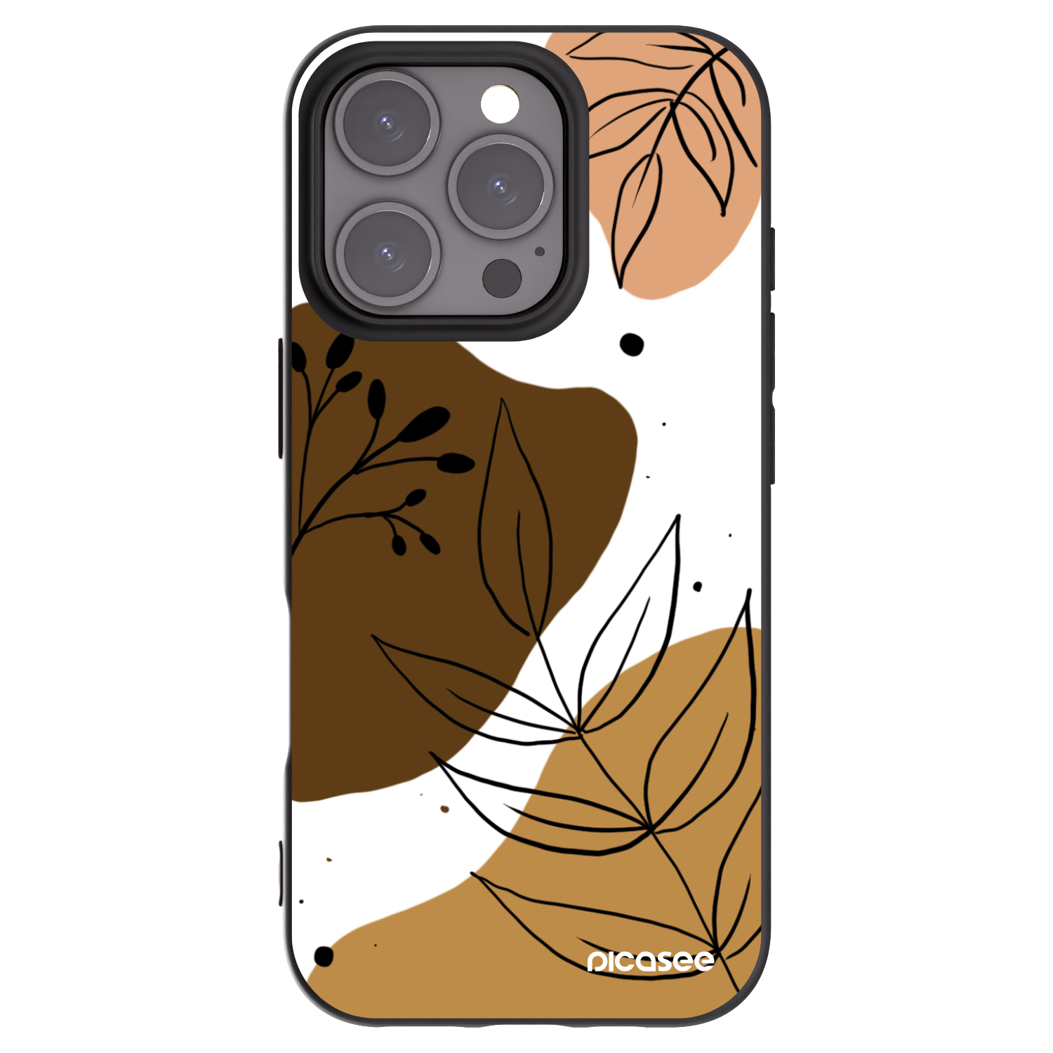 Picasee Apple iPhone 16 Pro Hülle - Schwarzes Silikon - Boho style