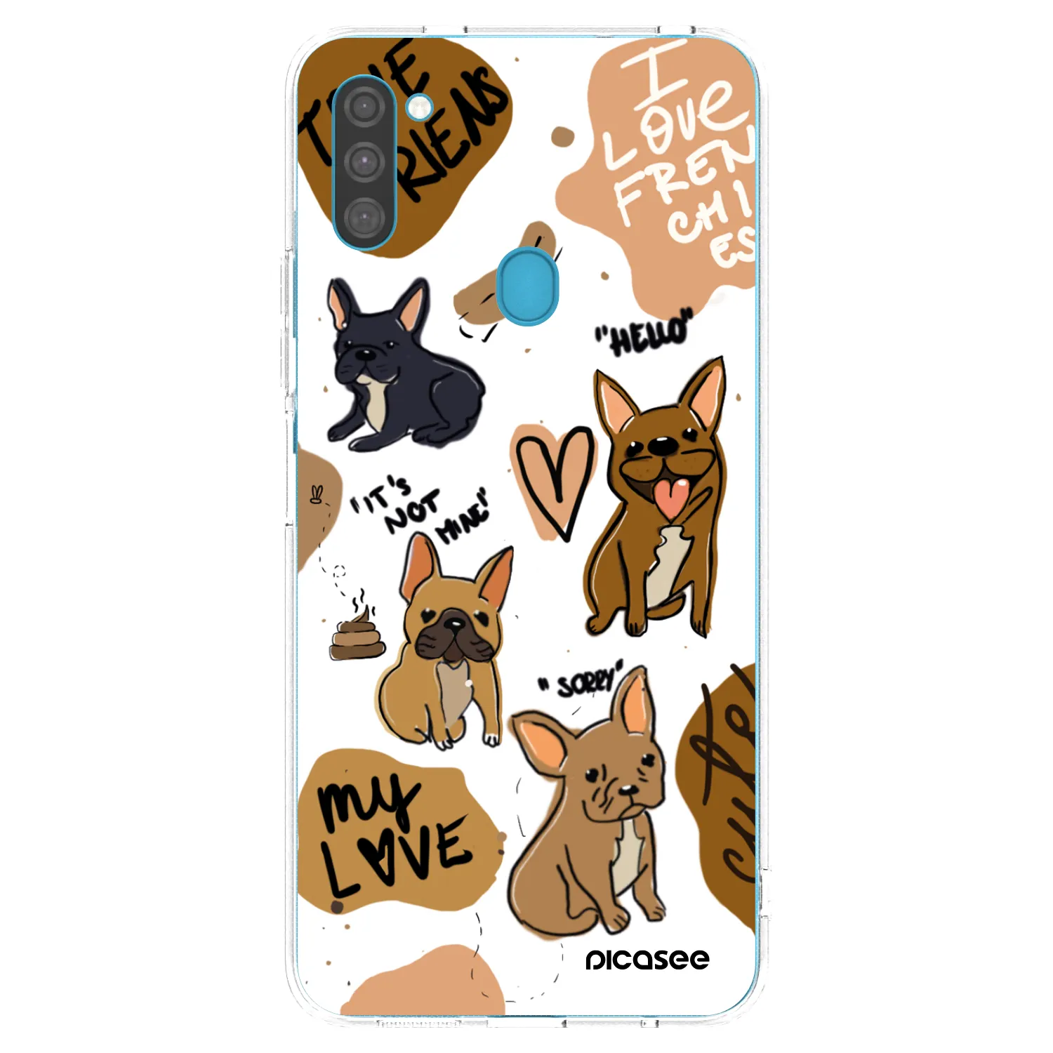 Picasee Samsung Galaxy M11 Hülle - Transparentes Silikon - Frenchies