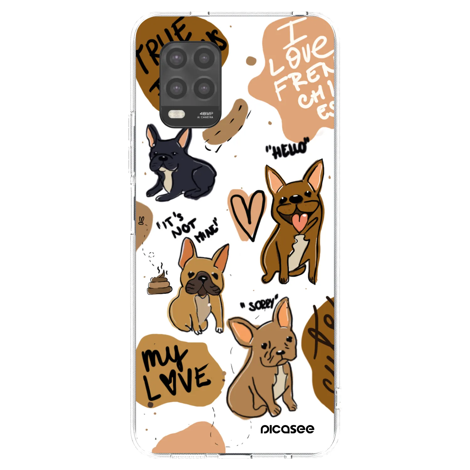Picasee Xiaomi Mi 10 Lite Hülle - Transparentes Silikon - Frenchies