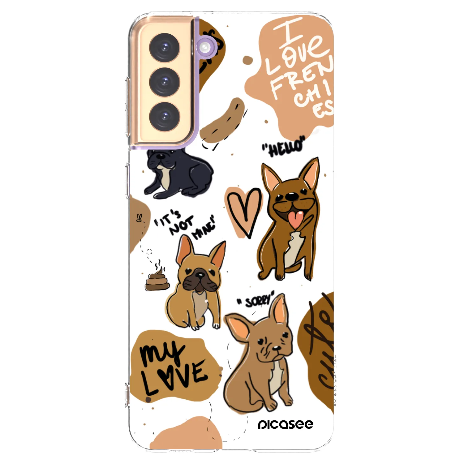 Picasee Samsung Galaxy S21+ 5G G996F Hülle - Transparentes Silikon - Frenchies