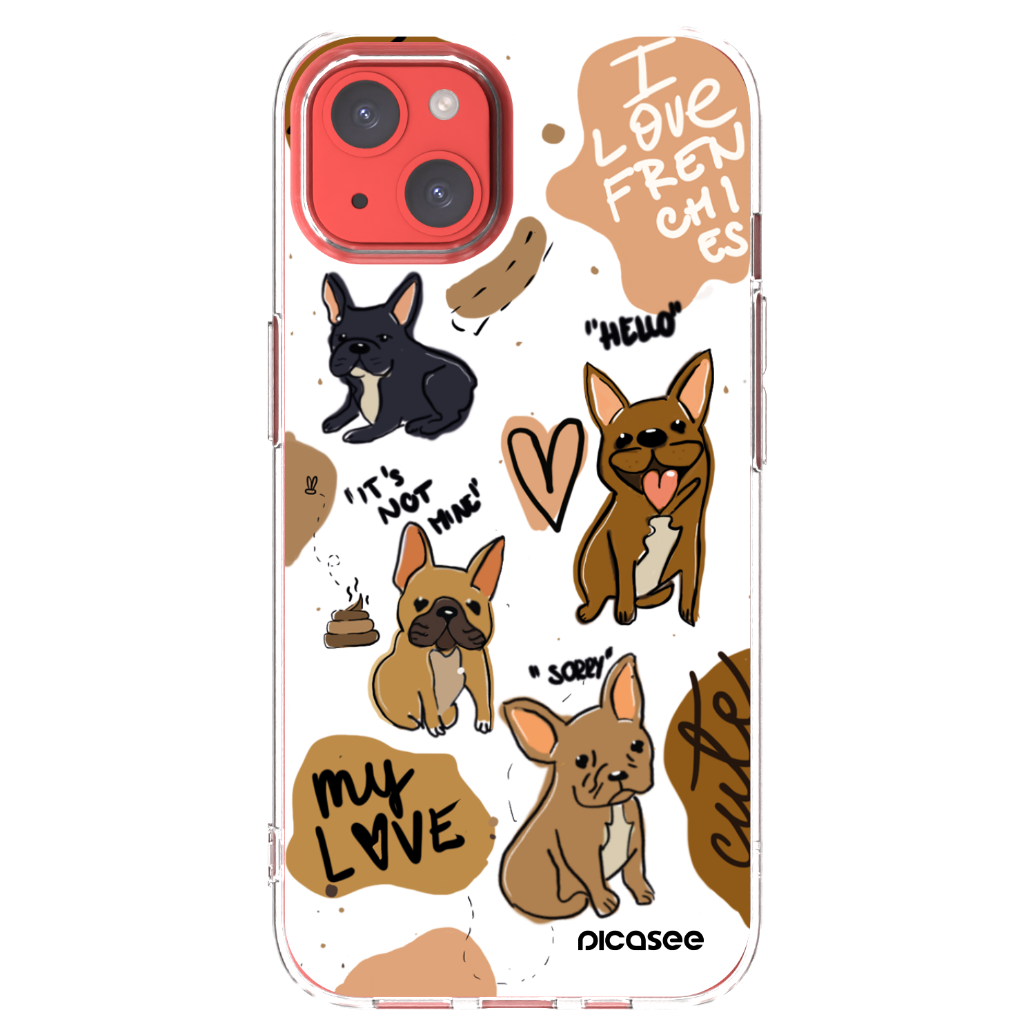 Picasee Apple iPhone 13 Hülle - Transparentes Silikon - Frenchies