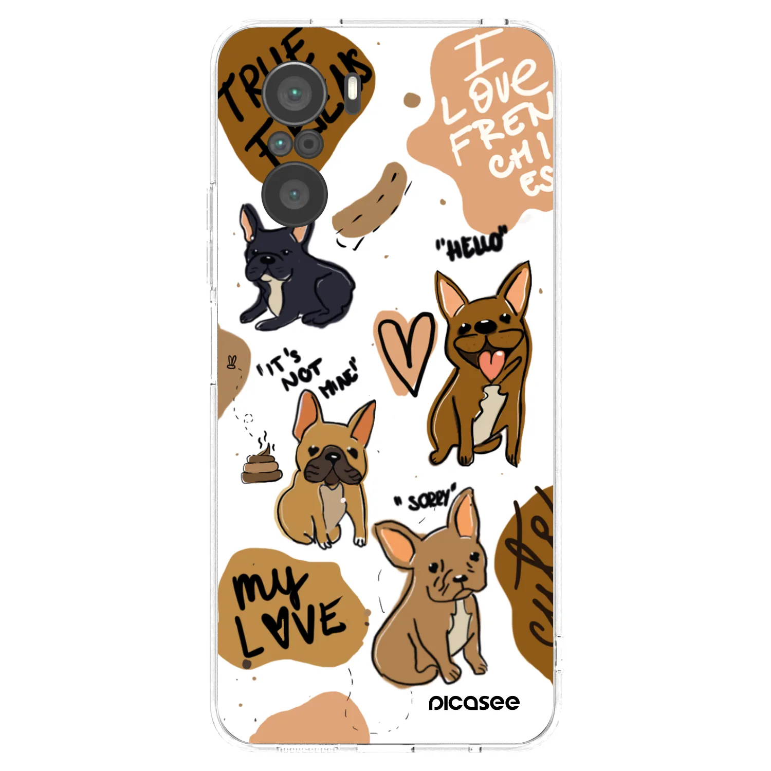Picasee Xiaomi Poco F3 Hülle - Transparentes Silikon - Frenchies