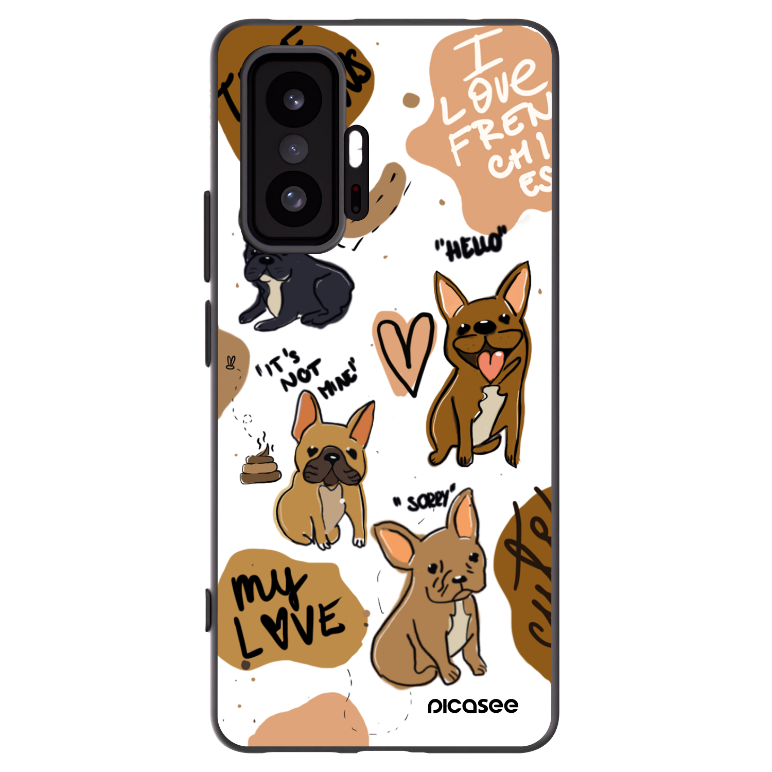 Picasee Xiaomi 11T Pro Hülle - Schwarzes Silikon - Frenchies