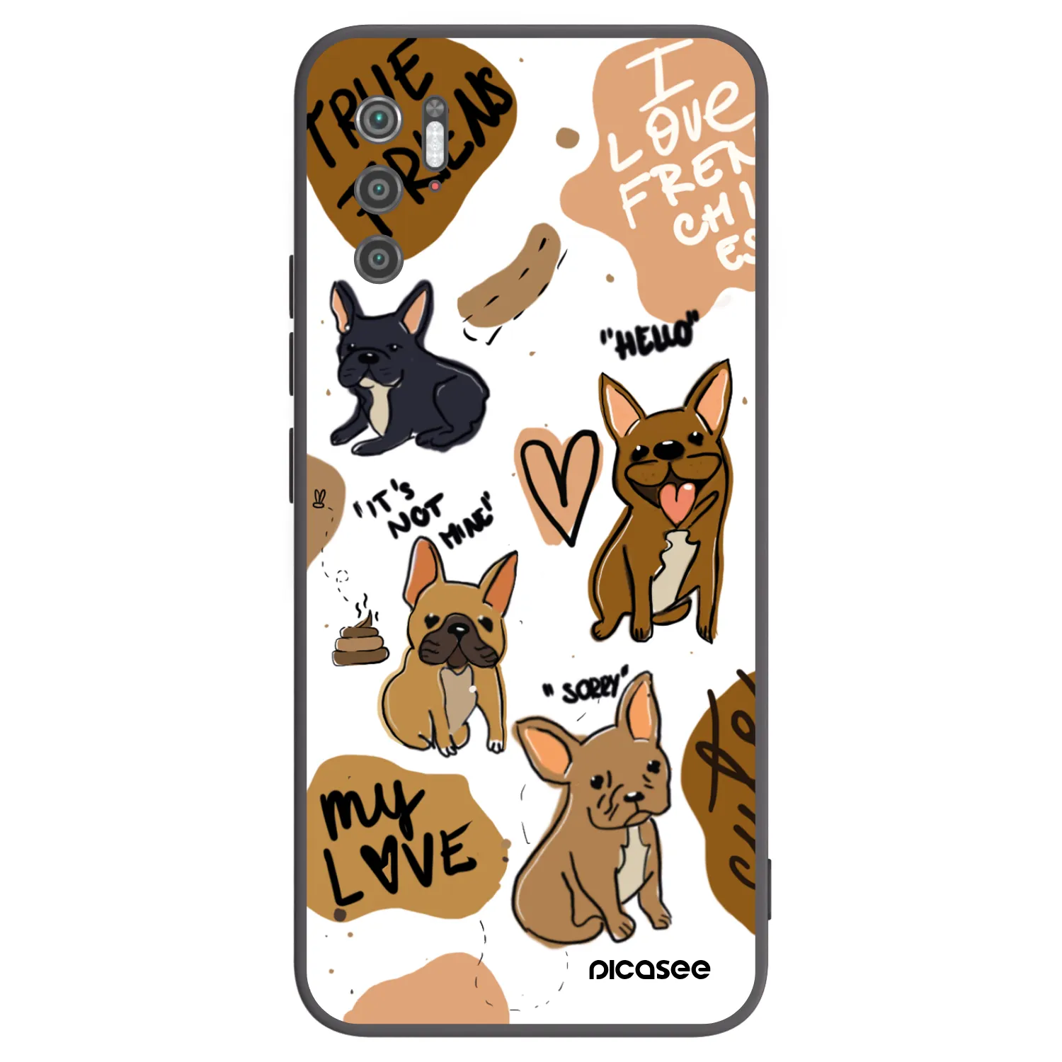 Picasee Xiaomi Poco M3 Pro 5G Hülle - Schwarzes Silikon - Frenchies