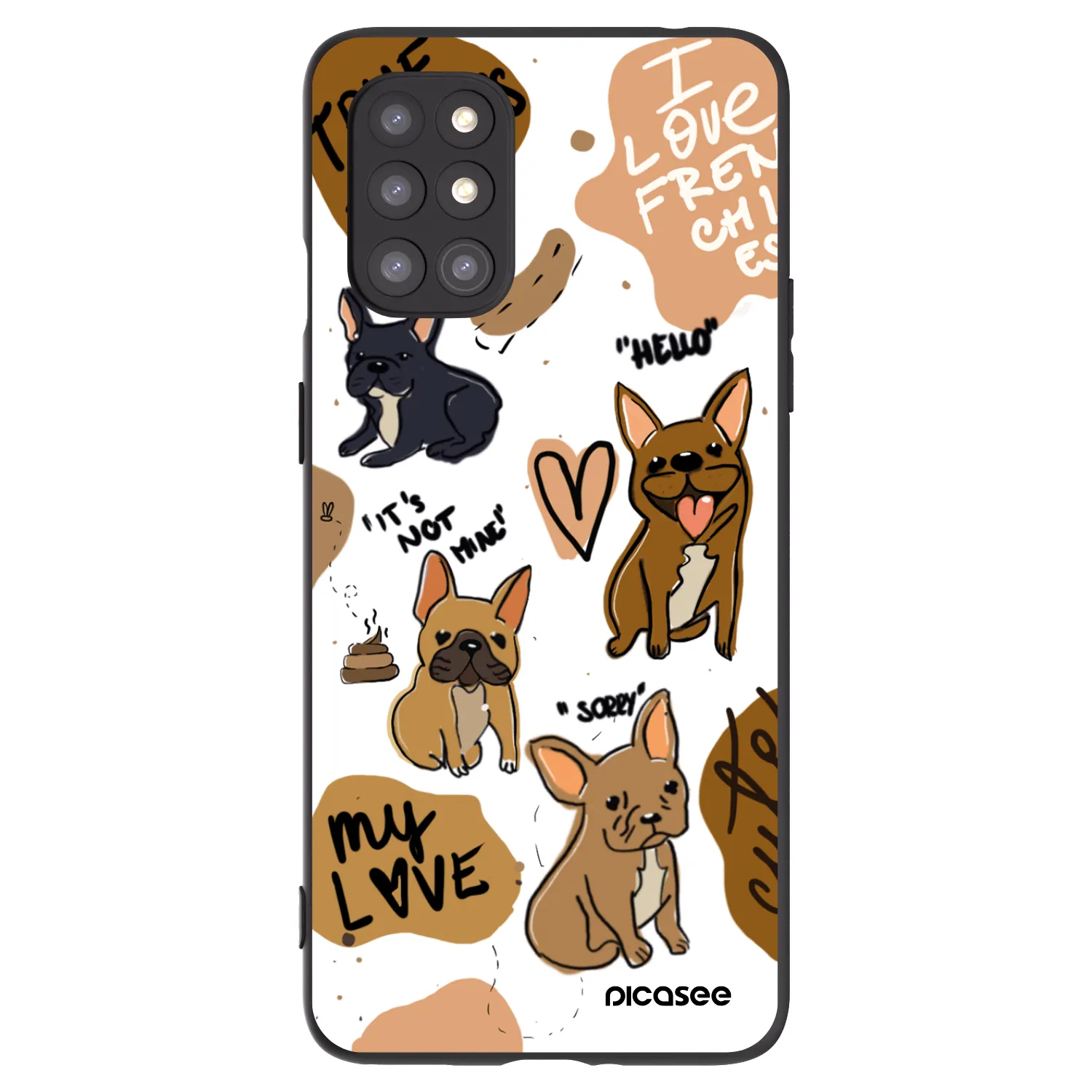 Picasee OnePlus 8T Hülle - Schwarzes Silikon - Frenchies