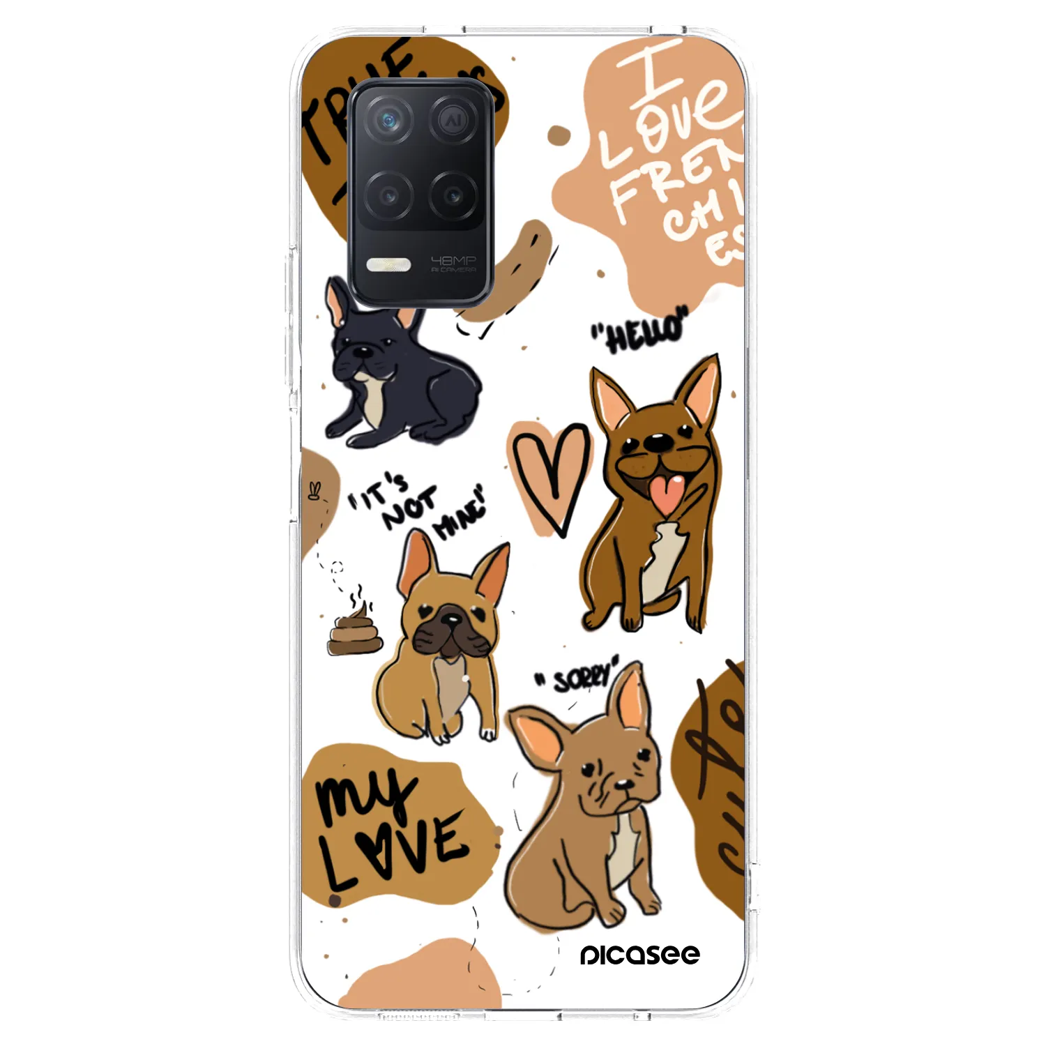 Picasee Realme 8 5G Hülle - Transparentes Silikon - Frenchies