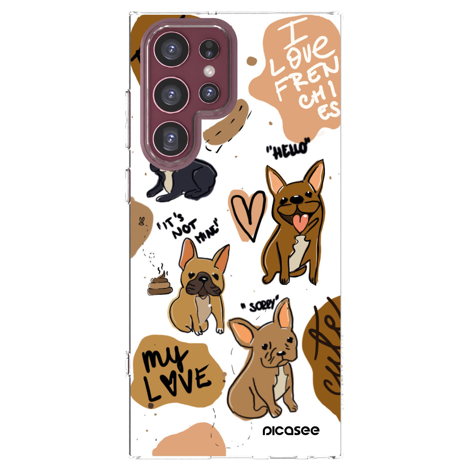 Picasee Samsung Galaxy S22 Ultra 5G Hülle - Transparentes Silikon - Frenchies