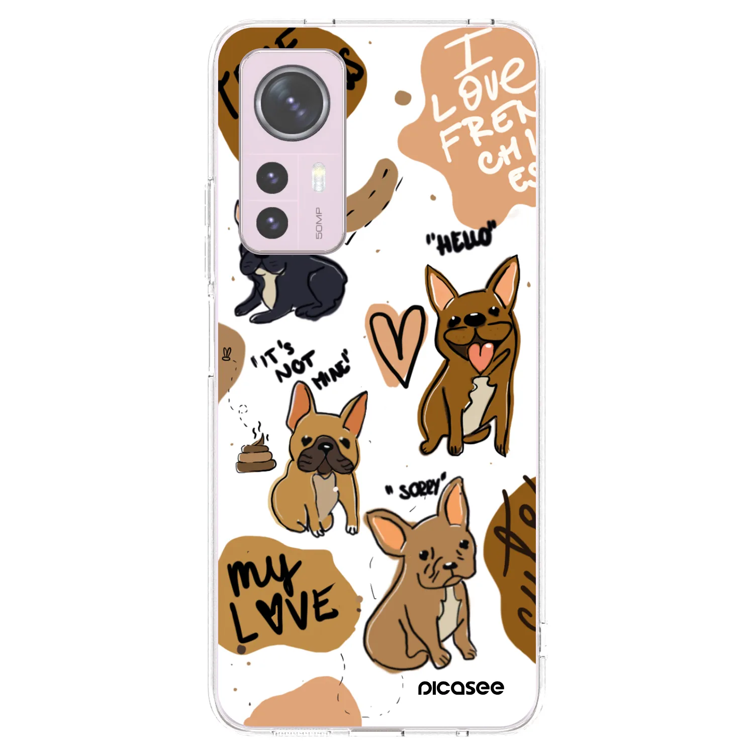 Picasee Xiaomi 12 Hülle - Transparentes Silikon - Frenchies