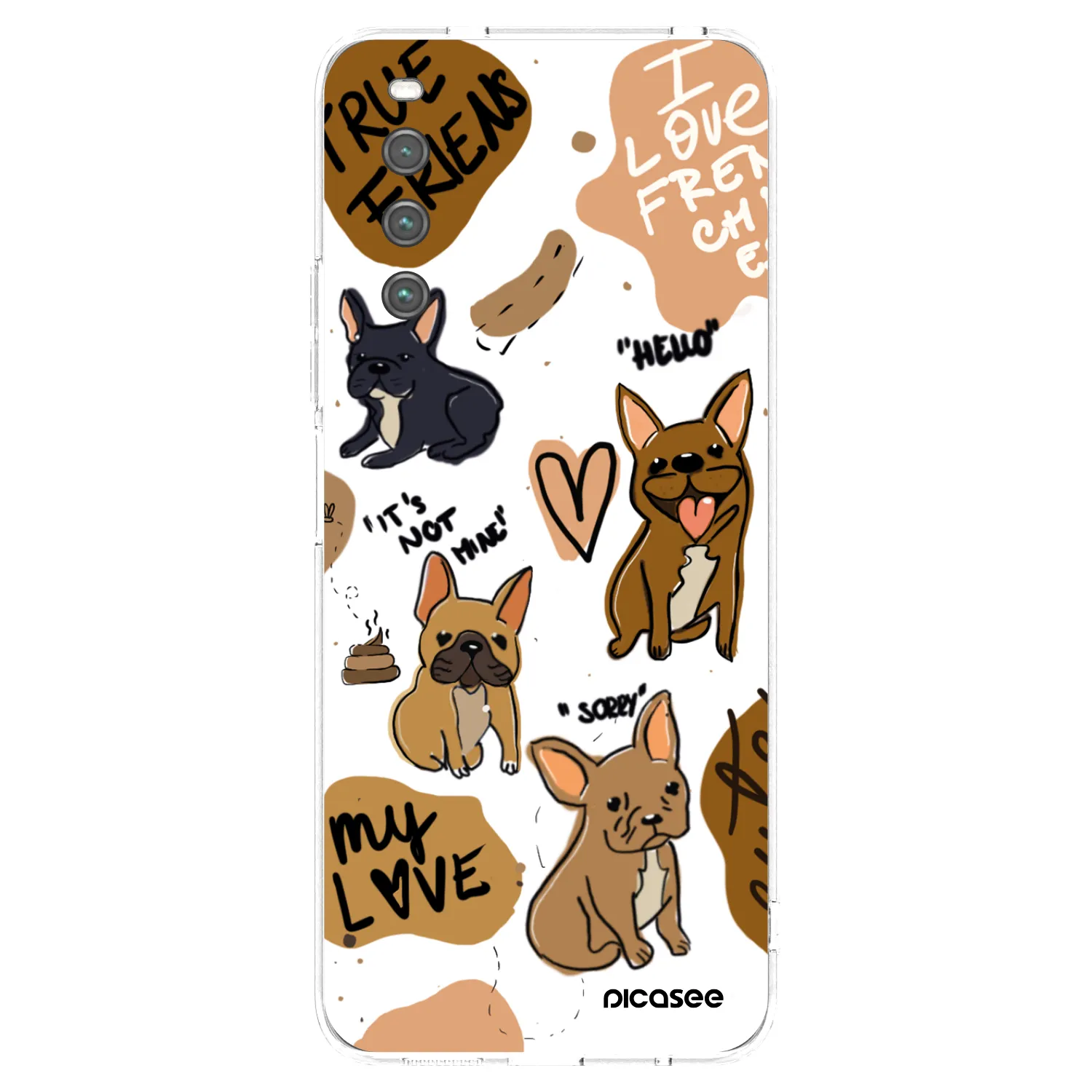 Picasee Sony Xperia 10 IV 5G Hülle - Transparentes Silikon - Frenchies