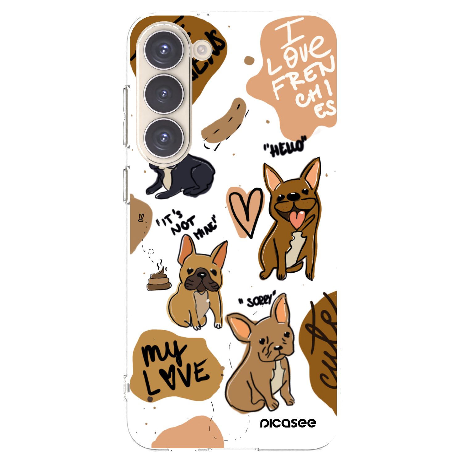 Picasee Samsung Galaxy S23+ 5G Hülle - Transparentes Silikon - Frenchies